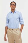 Бавовняна сорочка HUGO чоловіча slim класичний комір колір блакитний (3574574)