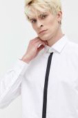 Бавовняна сорочка HUGO чоловіча колір білий slim класичний комір (3507059)