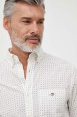 Бавовняна сорочка Gant чоловіча колір бежевий regular комір button-down (3621643)