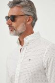 Бавовняна сорочка Gant чоловіча колір бежевий regular комір button-down (3601986)