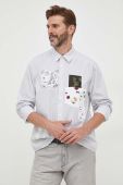 Бавовняна сорочка Desigual чоловіча колір білий regular класичний комір (3597729)