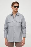 Сорочка United Colors of Benetton чоловіча колір сірий regular класичний комір (3656787)