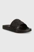 Шльопанці Tommy Jeans TJW WOVEN POOL SLIDE жіночі колір чорний EN0EN02223
