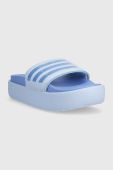 Шльопанці adidas Performance жіночі на платформі колір блакитний