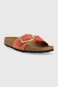 Замшеві шльопанці Birkenstock Madrid жіночі колір помаранчевий 1025407