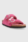 Замшеві шльопанці Birkenstock Arizona жіночі колір рожевий 1025554