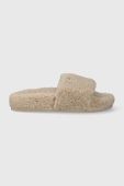 Тапочки Tommy Hilfiger TH SHERPA FUR SLIDE колір бежевий FW0FW07561