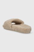 Тапочки Tommy Hilfiger TH SHERPA FUR SLIDE колір бежевий FW0FW07561