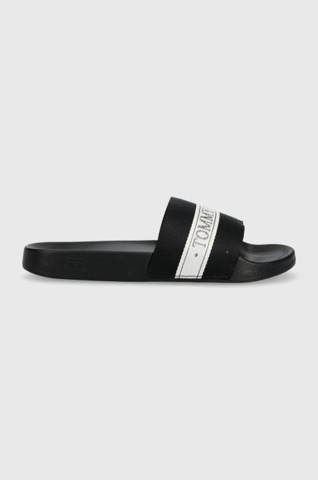 Шльопанці Tommy Hilfiger TOMMY HILFIGER POOL SLIDE жіночі колір чорний FW0FW07556