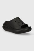 Шльопанці Crocs Classic Crush Slide жіночі колір чорний на платформі 208731