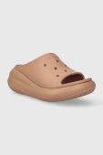 Шльопанці Crocs Classic Crush Slide жіночі колір коричневий на платформі 208731