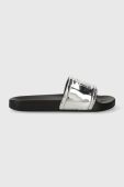Шльопанці Tommy Jeans TJW POOL SLIDE METALLIC жіночі колір чорний EN0EN02344