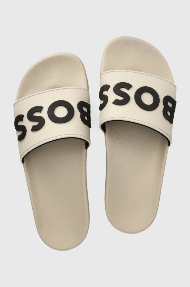 Шльопанці BOSS Kirk чоловічі колір бежевий 50498241