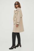 Тренч Bruuns Bazaar Bells жіночий колір бежевий перехідний oversize