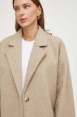 Пальто з домішкою вовни Bruuns Bazaar колір бежевий перехідний oversize