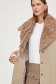 Пальто з домішкою вовни Bruuns Bazaar колір бежевий перехідний oversize