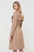 Пальто Guess жіночий колір коричневий перехідний двобортний