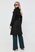 Пальто Guess жіноче колір чорний перехідне двобортне