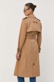 Тренч BOSS жіночий колір бежевий перехідний двобортний