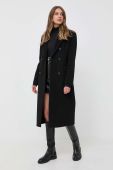 Вовняне пальто Pinko колір чорний перехідний двобортний (3437693)