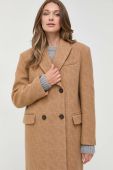 Вовняне пальто Pinko колір коричневий перехідний двобортний (3441931)