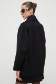 Пальто з домішкою вовни Patrizia Pepe колір чорний перехідний oversize