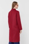 Вовняне пальто Patrizia Pepe колір червоний перехідний двобортний (3458613)