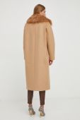 Вовняне пальто Elisabetta Franchi колір бежевий перехідний oversize (3641070)