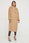 Вовняне пальто Elisabetta Franchi колір бежевий перехідний oversize (3641070)