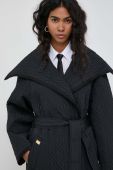 Пальто Elisabetta Franchi жіночий колір чорний перехідний (3574586)