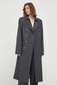 Пальто Remain жіночий колір сірий перехідний двобортний