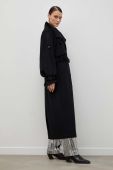 Вовняне пальто Gestuz колір чорний перехідний двобортний (3537779)