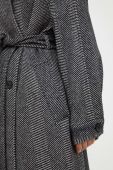 Вовняне пальто Gestuz колір чорний перехідний двобортний (3533321)