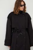 Пальто Gestuz жіночий колір чорний перехідний двобортний