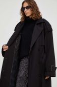 Пальто Gestuz жіночий колір чорний перехідний двобортний