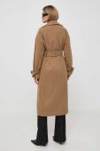 Вовняне пальто MICHAEL Michael Kors колір коричневий перехідний двобортний