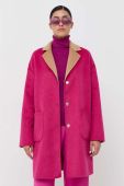 Вовняне двостороннє пальто Liu Jo колір рожевий перехідний