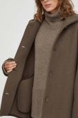 Вовняне пальто Samsoe Samsoe колір коричневий перехідний (3597734)