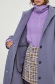Вовняне пальто Samsoe Samsoe колір фіолетовий перехідний oversize