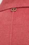 Вовняне пальто Twinset колір рожевий перехідний (3466292)