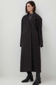 Вовняне пальто Herskind колір сірий перехідний oversize (3634686)