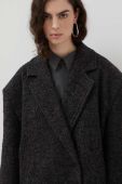 Вовняне пальто Herskind колір сірий перехідний oversize (3634686)
