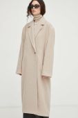 Вовняне пальто Herskind колір бежевий перехідний oversize