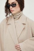 Вовняне пальто Herskind колір бежевий перехідний oversize