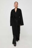 Вовняне пальто Weekend Max Mara колір чорний перехідний oversize (3621720)