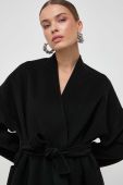 Вовняне пальто Weekend Max Mara колір чорний перехідний oversize (3621720)