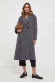 Вовняне пальто Weekend Max Mara колір сірий перехідний двобортний (3592937)