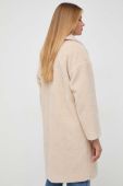 Вовняне пальто Weekend Max Mara колір бежевий перехідний