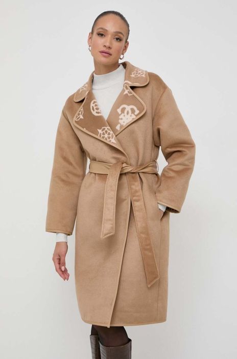 Пальто Guess жіночий колір бежевий перехідний (3597745)