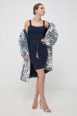 Пальто Guess жіночий колір бежевий перехідний oversize (3656805)